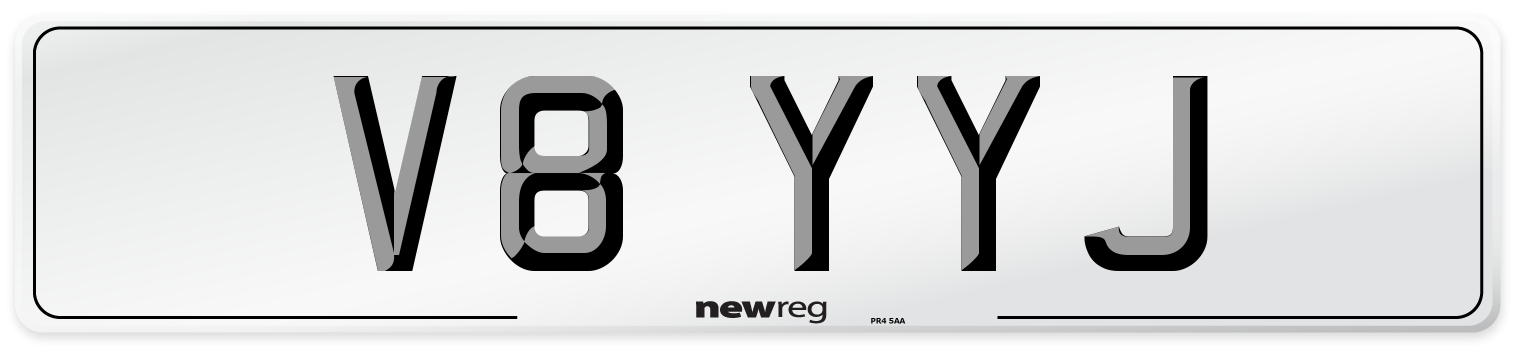 V8 YYJ Number Plate from New Reg